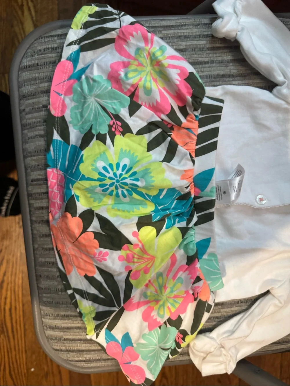 Carter's White Baby Onesie lot of 2 tropical vibe 6-9 months items